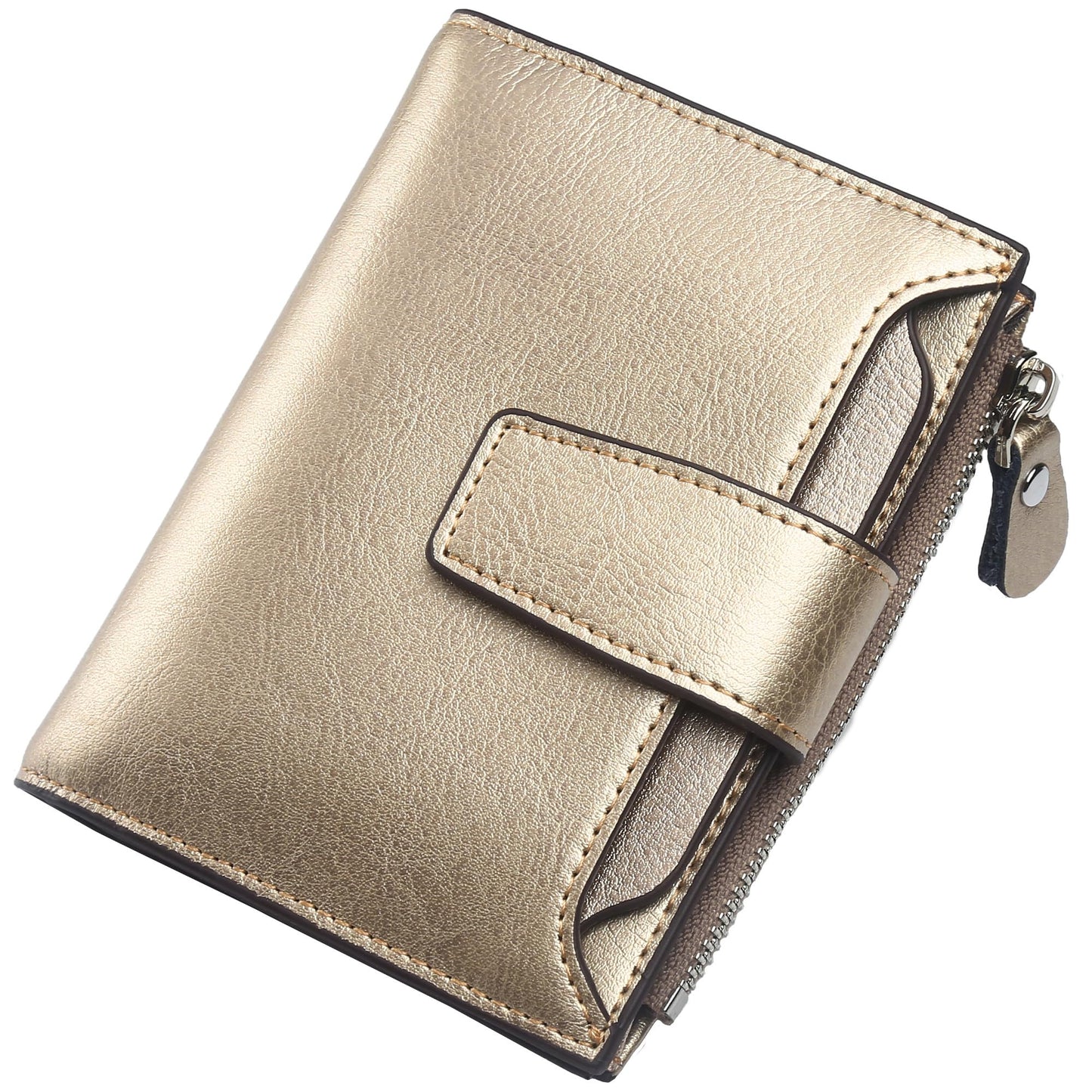 HOTLavemi Small Compact Women Wallet RFID Blocking Genuine Leather Bifold Purse with ID Windows