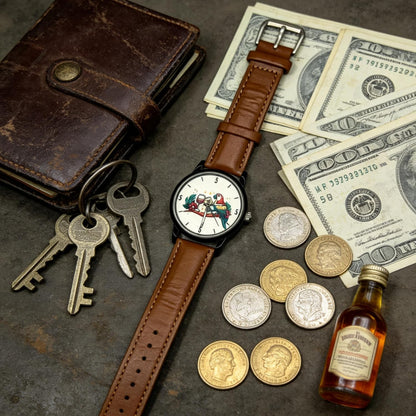 HOTCool Watch for Dad or Husband Retro Quartz Wrist Watch - Ideal Retirement Father‘s Day & Birthday Gift | Casual Vacation Style|Its 5 O‘Clock Somewhere Watch