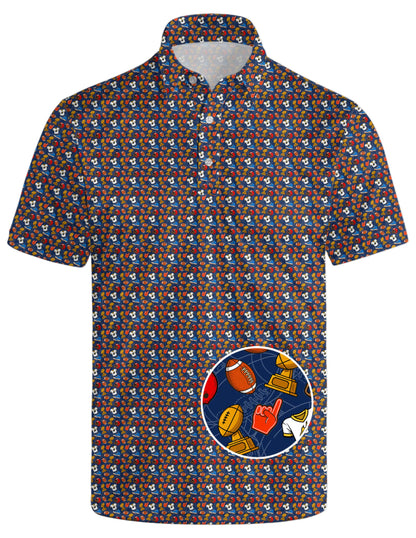 HOTGolf Polo Shirts for Men Funny Print Quick Dry Short Sleeve Performance Golf Shirts Moisture Wicking Polo Shirts