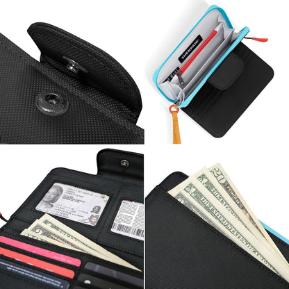 HOTSherpani Tulum, Nylon Zip Around Wallet, Wristlet, Purse with Card Holder Organizer for Women | Lightweight Wallet with Clear ID Window, Small Pouch, Card Cash Holder Organizer, RFID Protection, Clutch for Travel Gift
