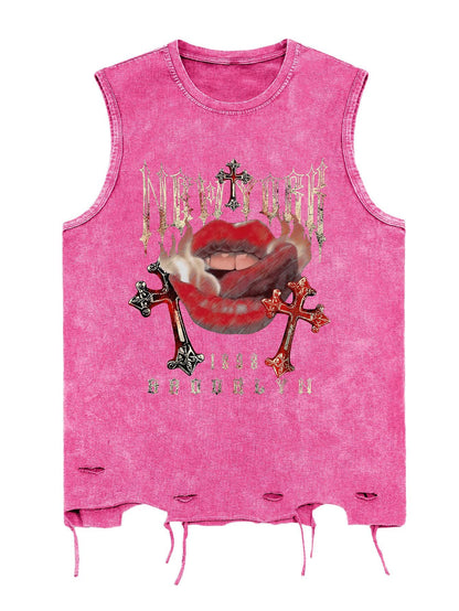 HOTVerdusa Men's Graphic Tees Y2k Grunge Hippie Tee Distressed Summer Shirt Sreetwear Sleeveless Tank Top