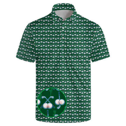 HOTGolf Polo Shirts for Men Funny Print Quick Dry Short Sleeve Performance Golf Shirts Moisture Wicking Polo Shirts