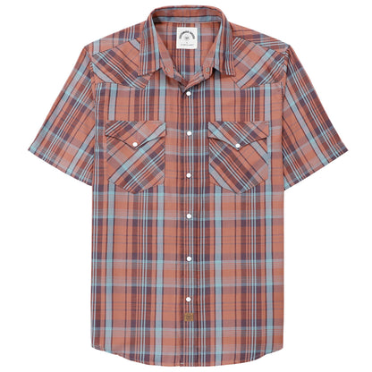 HOTDubinik® Viscose Made from Bamboo Mens Short Sleeve Shirts Plaid Shirt Western Cowboy Pearl Snap Casual Plaid Shirts for Men