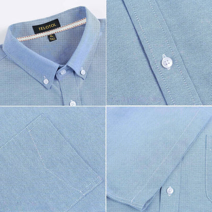 HOTMen's Oxford Dress Shirt Short Sleeve Button Down Shirts Business Casual with Chest Pocket for Gifts