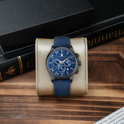 HOTBENYAR Mens Watches Analog Quartz Chronograph Waterproof Wrist Watches for Men Fashion Business Work Casual Sport Designer Dress Watch with Calendar Elegant Gifts for Men