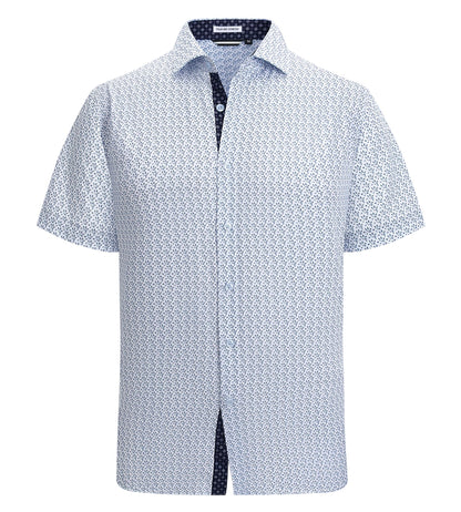 HOTAlex Vando Mens Printed Dress Shirts Easy Care Button Down Shirt | Four-way flexible weave, Inner collar & cuff contrast, Anti-wrinkle texture, Lightweight, Great present for male relatives