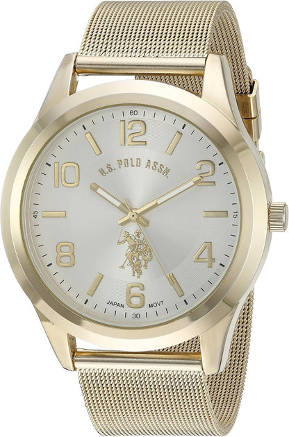 HOTAccutime U.S. Polo Assn. Classic Men's Quartz Metal and Alloy Watch, Color:Gold-Toned (Model: USC80376)