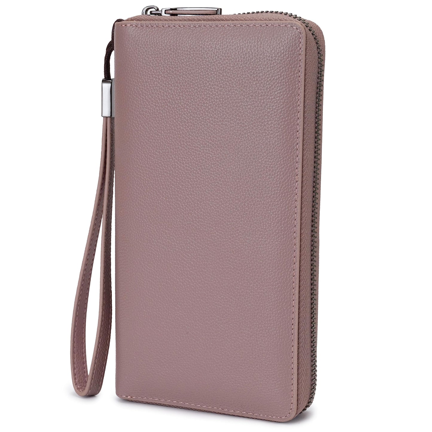 HOTBveyzi Women RFID Blocking Wallet Leather Zip Around Phone Clutch Large Capacity Ladies Travel Purse Wristlet
