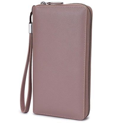 HOTBveyzi Women RFID Blocking Wallet Leather Zip Around Phone Clutch Large Capacity Ladies Travel Purse Wristlet