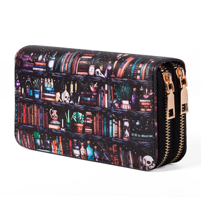 HOTCheckered Wallets for Women Cute Large Capacity Black White Plaid Purse 2 Zippers Credit Card Holder (checkered)