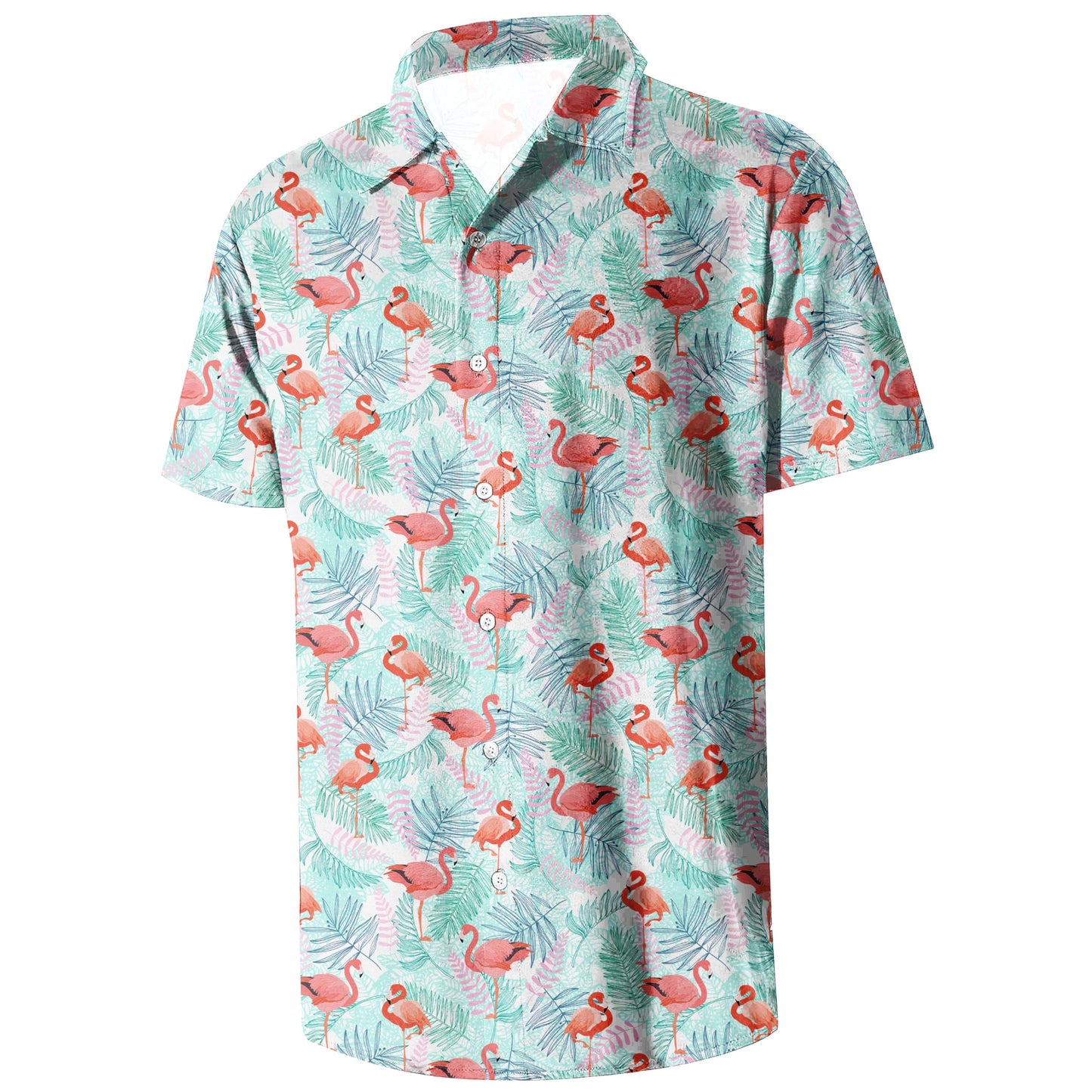 HOTMen's Casual Button Down Shirts Regular Fit Short Sleeve Hawaiian Shirt for Men