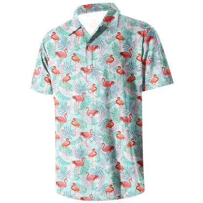 HOTMen's Casual Button Down Shirts Regular Fit Short Sleeve Hawaiian Shirt for Men