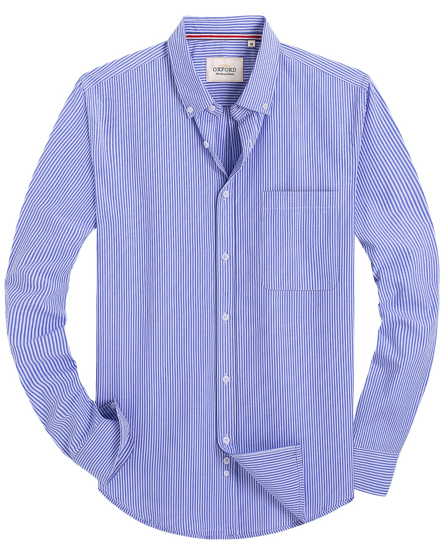 HOTAlimens & Gentle Mens Solid Oxford Shirt Long Sleeve Dress Shirt Work Casual Button Down Shirts with Pocket