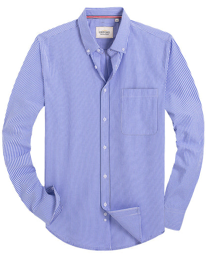HOTAlimens & Gentle Mens Solid Oxford Shirt Long Sleeve Dress Shirt Work Casual Button Down Shirts with Pocket