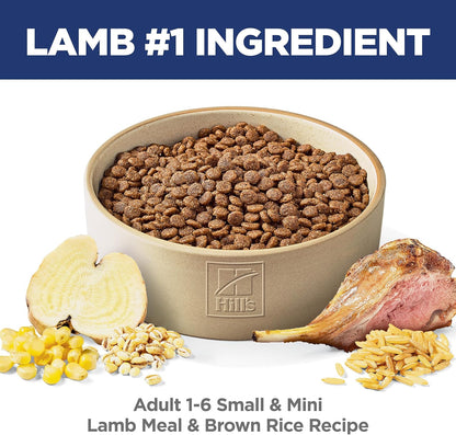 HOTHill's Science Diet Adult 1-6 Small & Mini Dry Dog Food | #1 Veterinarian Recommended, Lamb Meal & Brown Rice, 4.5 lb. Bag