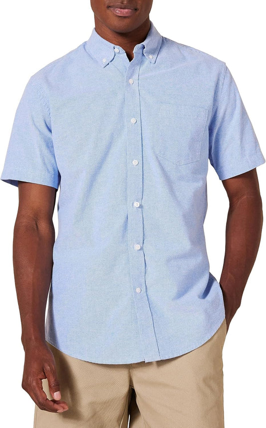HOTAmazon Essentials Men's Short-Sleeve Oxford Shirt with Pocket