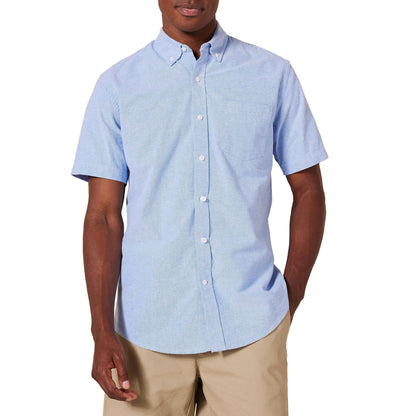 HOTAmazon Essentials Men's Short-Sleeve Oxford Shirt with Pocket