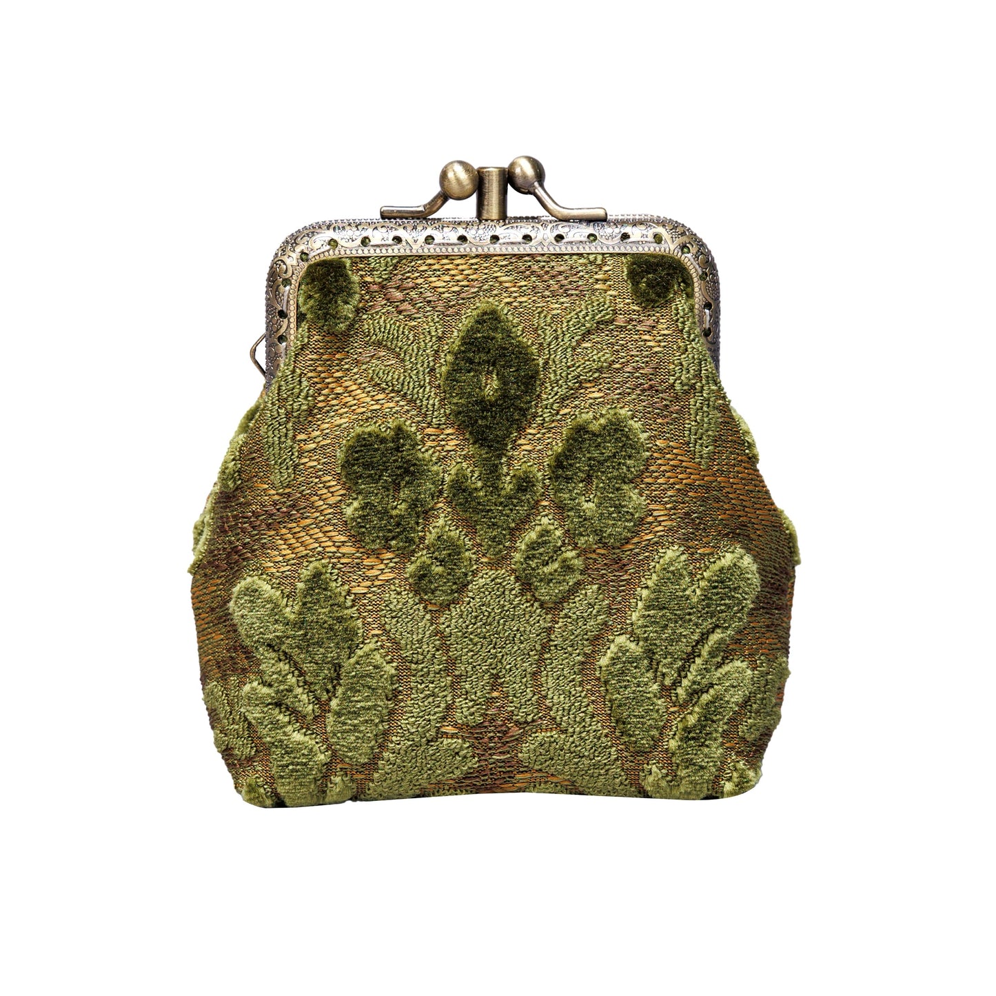 HOTCarpet Bag Double Kiss Clasp Coin Purse Pouch,Vintage Change Wallet Card Holder