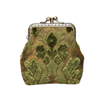 HOTCarpet Bag Double Kiss Clasp Coin Purse Pouch,Vintage Change Wallet Card Holder
