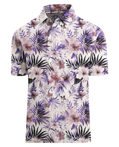 HOTHodaweisolp Golf Shirts for Men Dry Fit Print Moisture Wicking Performance Short Sleeve Polo Shirt
