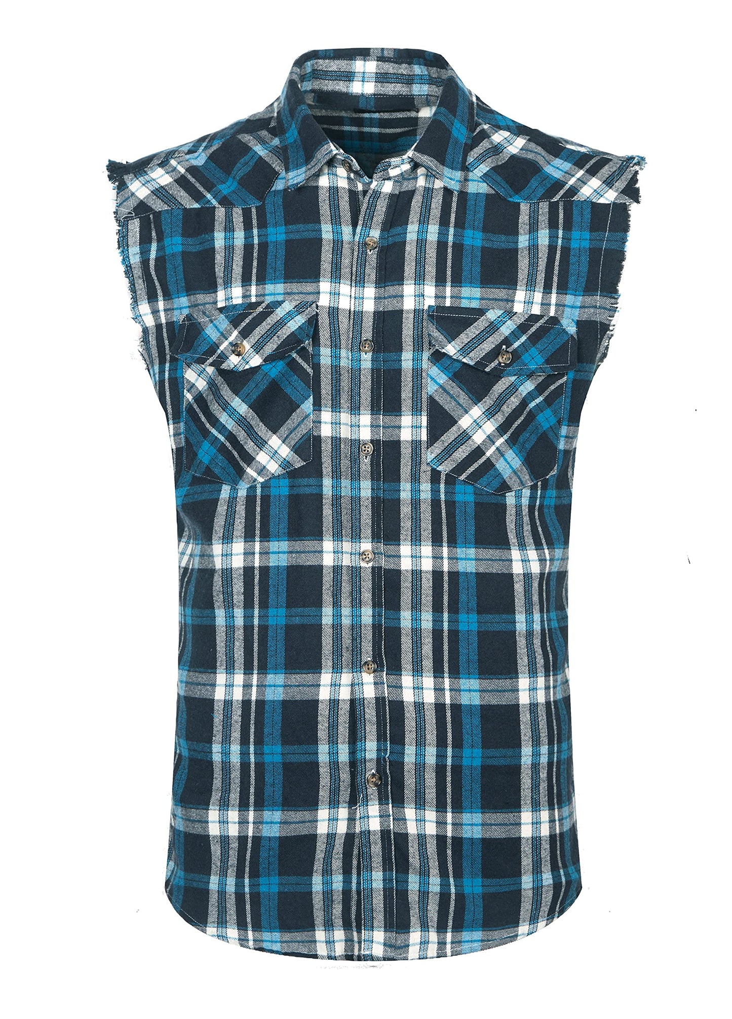 HOTMen's Casual Flannel Plaid Shirt Sleeveless Plus Size Vest