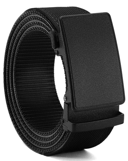 1.5" Nylon Ratchet Belts for Men - Adjustable Casual Work Belt with Slide Buckle - Trim to Fit