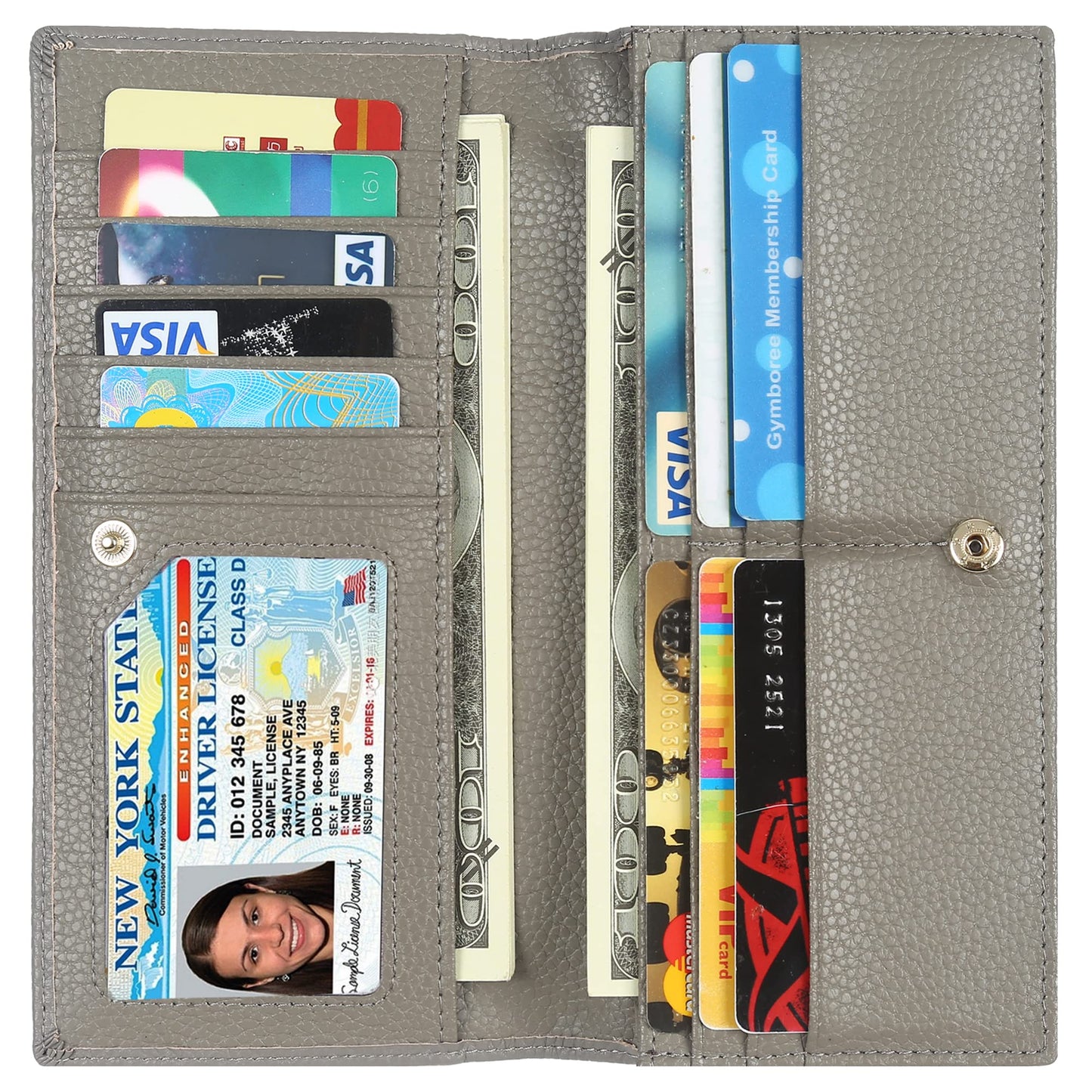 HOTLavemi Ultra Slim Thin Leather Women Wallet RFID Blocking Credit Card Holder Bifold Long Ladies Billfold