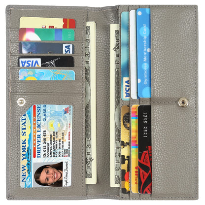 HOTLavemi Ultra Slim Thin Leather Women Wallet RFID Blocking Credit Card Holder Bifold Long Ladies Billfold