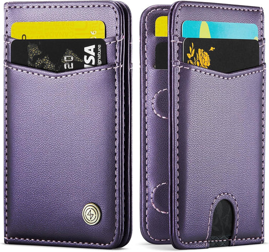 HOTSlim Wallet for Women RFID Blocking Credit Card Holder Bifold Front Pocket Mini Wallet with 8 Card Slots and 2 Cash Pockets, Minimalist PU Leather Small Travel Purse Compact Gift, Purple
