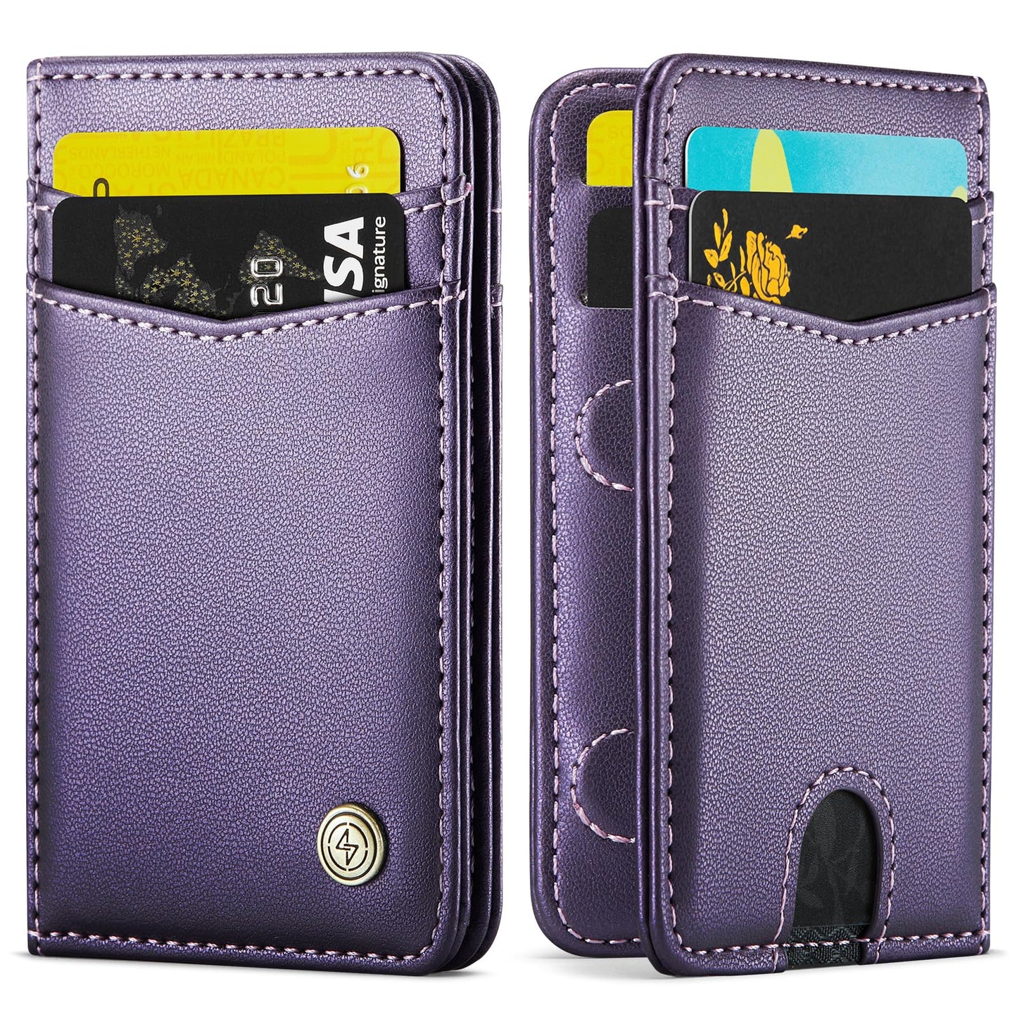 HOTSlim Wallet for Women RFID Blocking Credit Card Holder Bifold Front Pocket Mini Wallet with 8 Card Slots and 2 Cash Pockets, Minimalist PU Leather Small Travel Purse Compact Gift, Purple