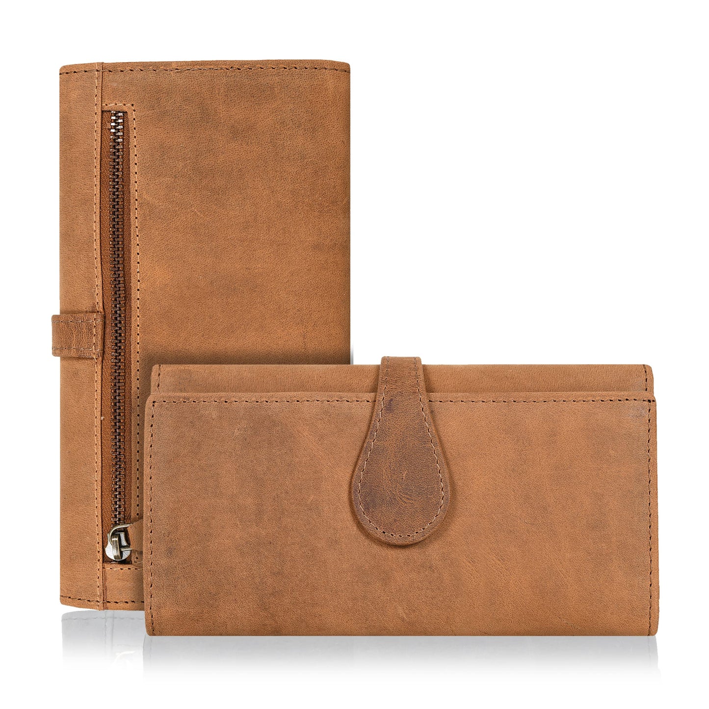 HOTReal Leather Women Wallet Leather with RFID Blocking -Trifold Card Holder Designer Ladies Clutch with ID Window Wallets
