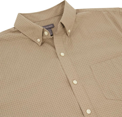 HOTVan Heusen Mens Wrinkle Free Short Sleeve Button Down Check Shirt