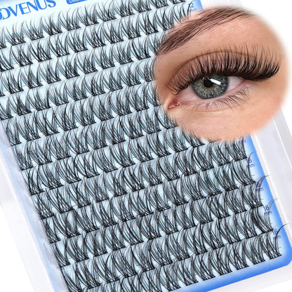 HOTGoddvenus Lash Clusters Kit Wispy Eyelash Clusters Lashes Natural DIY Lash Extension Kit 10-16mm Cluster Eyelash Extensions Kit 300pcs C Curl Individual Lashes Cluster Eyelash (No Tweezers)