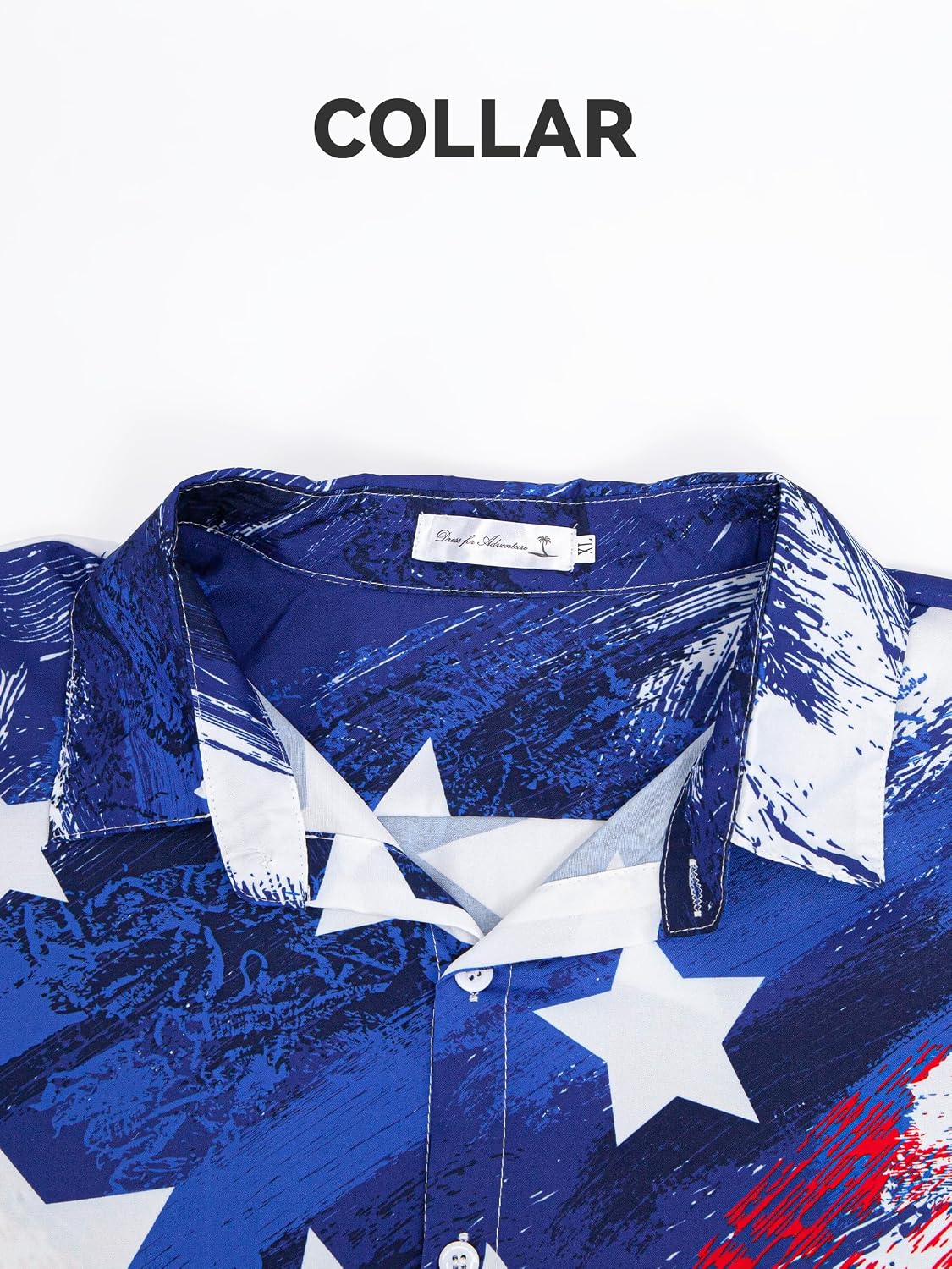 HOTYoimira 4th of July Shirts for Men,Patriotic Grunge Concept USA Flag Button-Down Casual Short Sleeve Hawaiian Shirts for Men