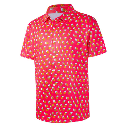 HOTFT FENTENG Mens Hawaiian Shirts Regular Fit Short Sleeve Casual Button Down Summer Tropical Beach Shirts