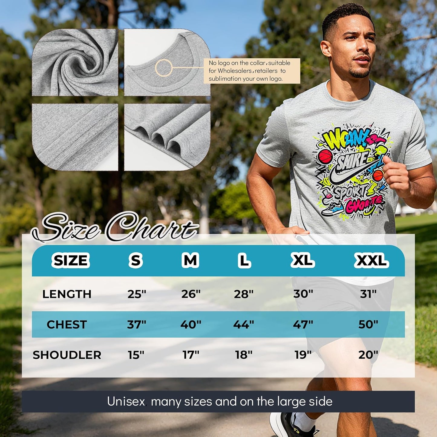 HOTJoyclub 5 PCS Unisex Sublimation Blanks Bulk Polyester T Shirts for Sublimation Crew Neck Short Sleeve Wholesale DIY Gifts