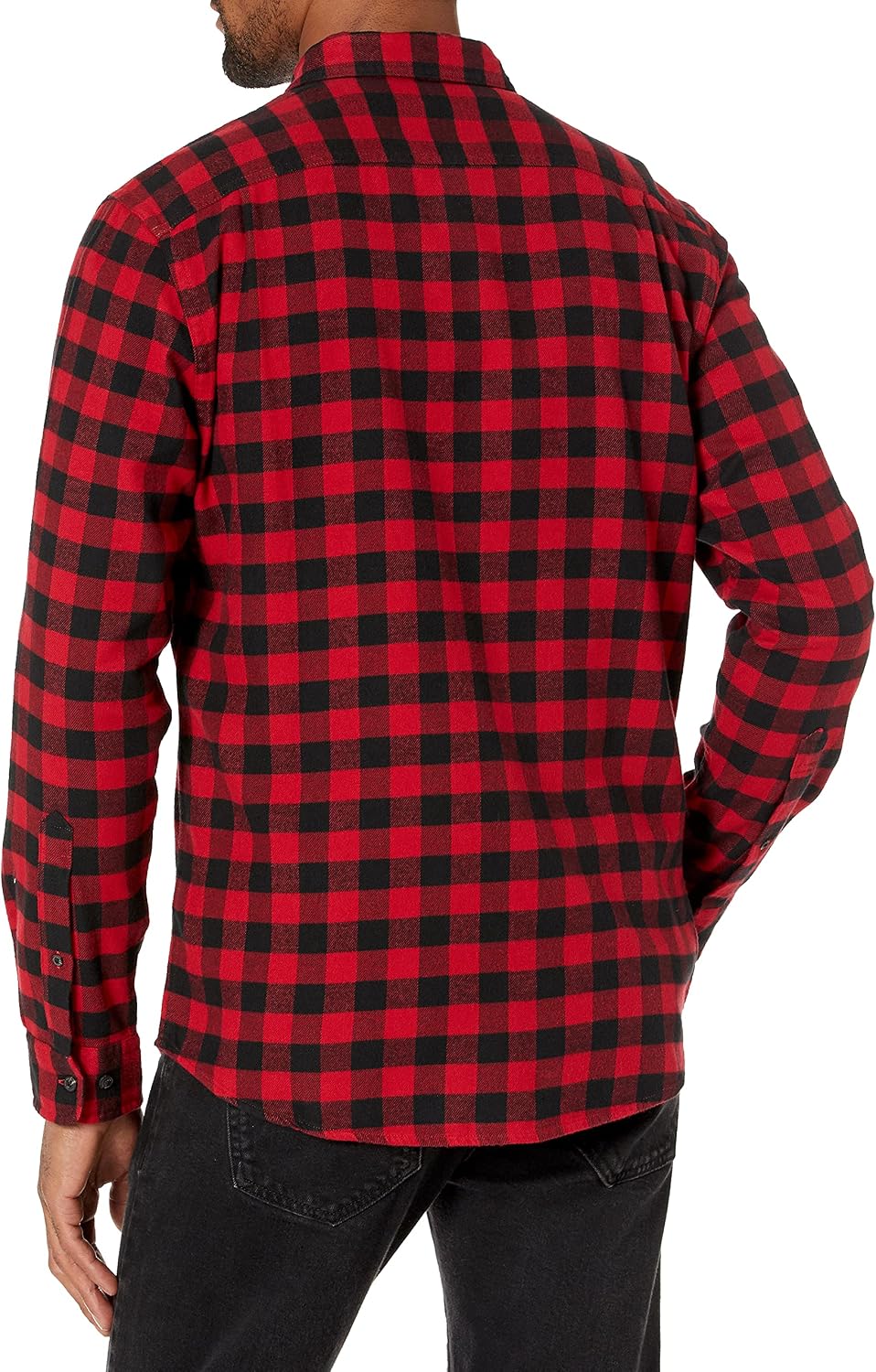 HOTAmazon Essentials Men's Slim-Fit Flannel Shirt, Long Sleeve Button Down Plaid