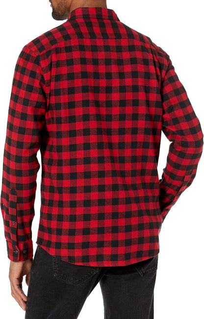 HOTAmazon Essentials Men's Slim-Fit Flannel Shirt, Long Sleeve Button Down Plaid