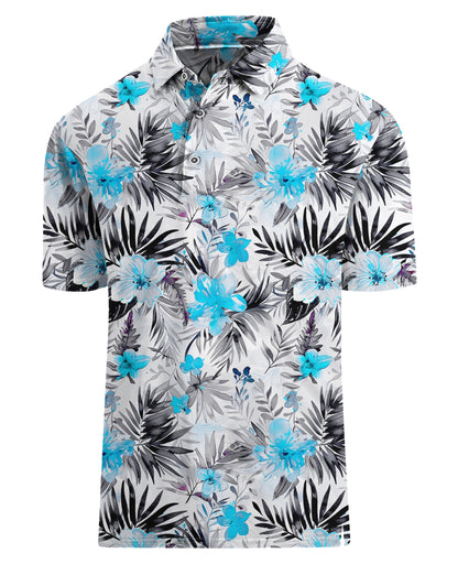HOTHodaweisolp Golf Shirts for Men Dry Fit Print Moisture Wicking Performance Short Sleeve Polo Shirt