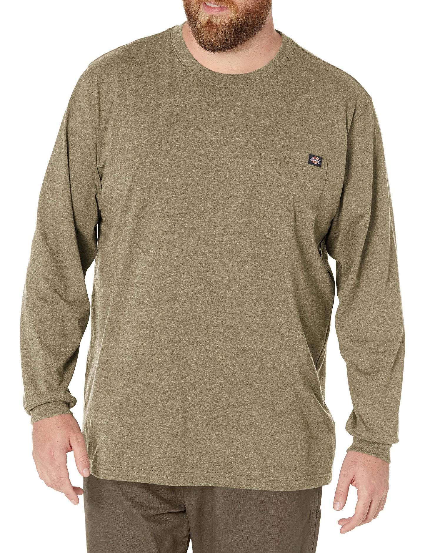 HOTDickies Men's Big and Tall Long Sleeve Heavyweight Crew Neck