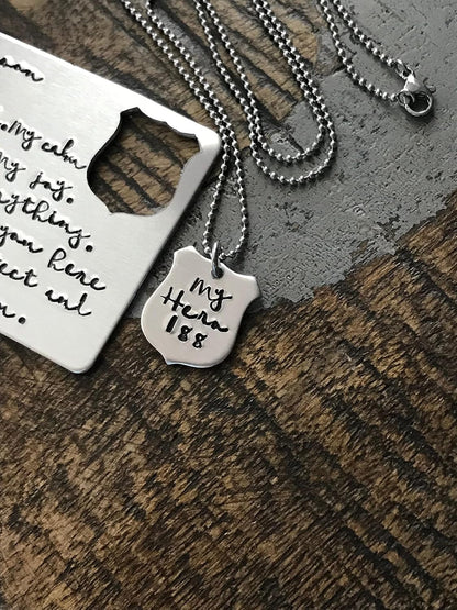 HOTCustom Police Badge Wallet Insert Police Wallet Card Badge Wallet Card Police Officer Gift Custom Wallet My Hero Gift Police Necklace
