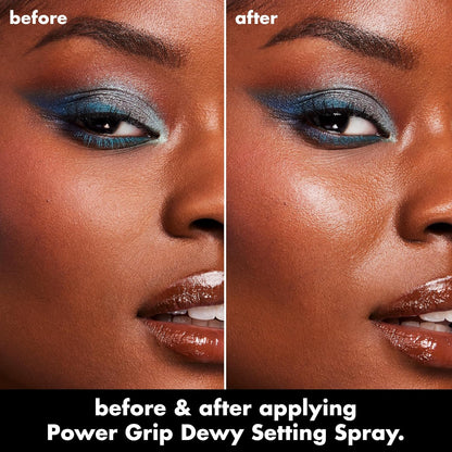 HOTe.l.f. Power Grip Dewy Setting Spray, Ultra Fine Mist Made With Hyaluronic Acid, Grips Makeup For A Hydrated-Looking, Dewy Finish, Vegan & Cruelty-Free