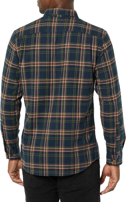 HOTAmazon Essentials Men's Slim-Fit Flannel Shirt, Long Sleeve Button Down Plaid