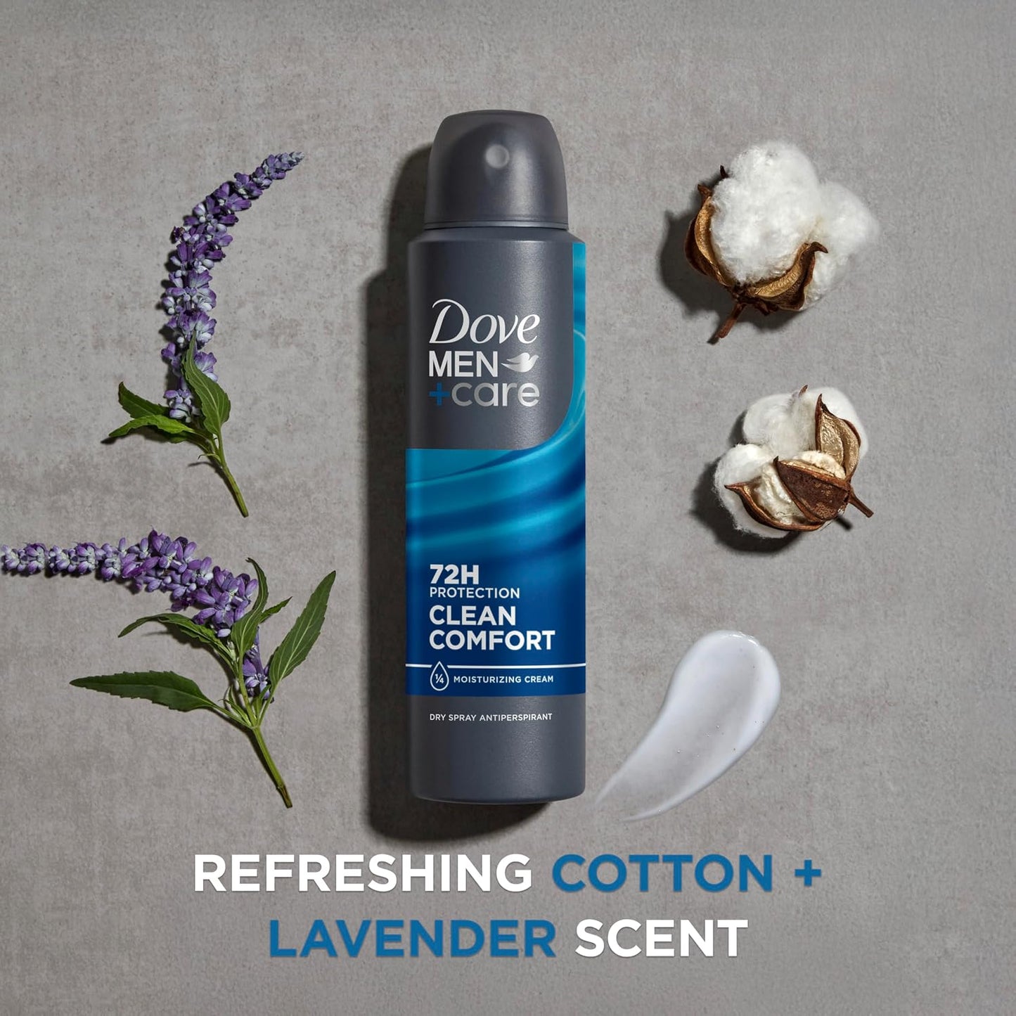 HOTDove Men+Care Antiperspirant Deodorant Dry Spray Clean Comfort For Men 72-hour Sweat and Odor Protection with Triple Defense Technology, 3.8 Ounce (Pack of 3)