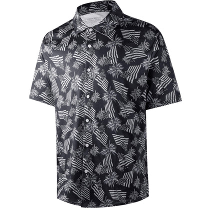 HOTFT FENTENG Mens Hawaiian Shirts Regular Fit Short Sleeve Casual Button Down Summer Tropical Beach Shirts