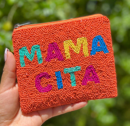 HOTMAMACITA Coin Purse, Coin Pouch, Mamacita Beaded Pouch, Beaded Coin Purse, Birthday Gift, Best Friend Gift, Wallets for Her, Mothers Day Gift