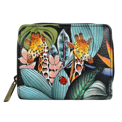 HOTAnna by Anuschka Women’s Hand-Painted Original Leather RFID Double Compartment Wallet