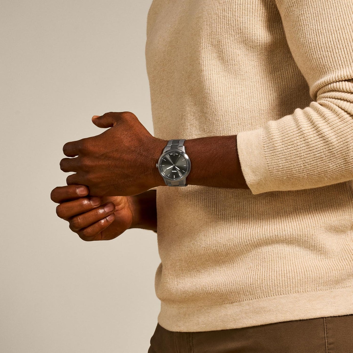 HOTFossil Men's Minimalist Quartz Stainless Steel Three-Hand Watch for Men
