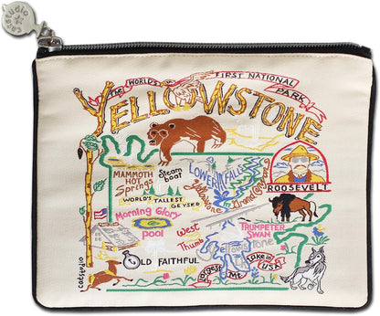 HOTCatstudio Yellowstone Zipper Pouch Purse, Travel Cosmetic Bag, Makeup Bag | Zipper Bag - Holds Phone, Makeup, Wallet, Glasses, & Essentials - Travel Souvenir Gift