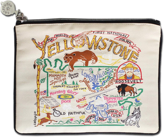 HOTCatstudio Yellowstone Zipper Pouch Purse, Travel Cosmetic Bag, Makeup Bag | Zipper Bag - Holds Phone, Makeup, Wallet, Glasses, & Essentials - Travel Souvenir Gift